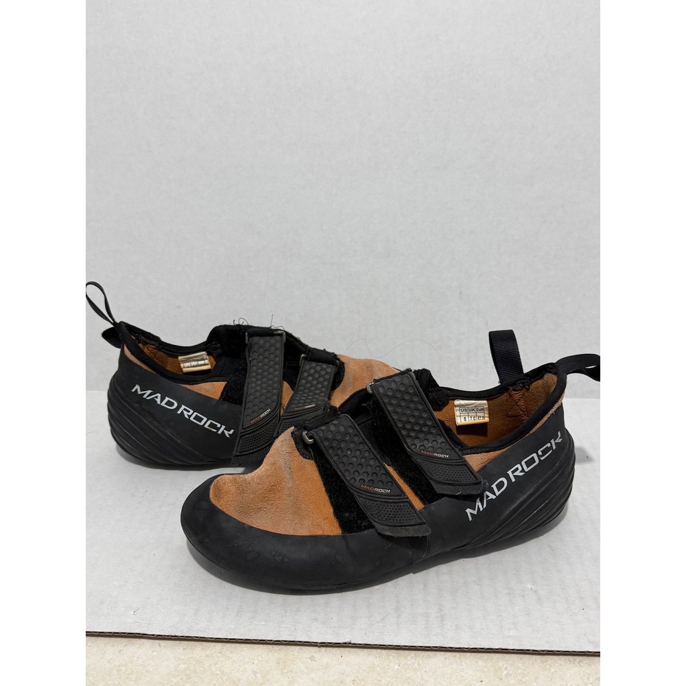 Mad Rock Flash Men 8 Brown Black Hook and Loop Climbing Shoes